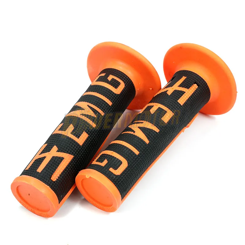 Black-Orange Новая горячая ручка MX Grip EMIG Grip для мотоцикла KLX CRF Dirt Pit Bike резиновый руль Twist Grip для геля GP - Цвет: Black-Orange