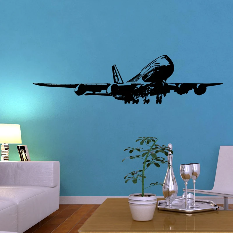 Наклейка на стену с изображением самолёта Настенный декор стикеры ПВХ материал