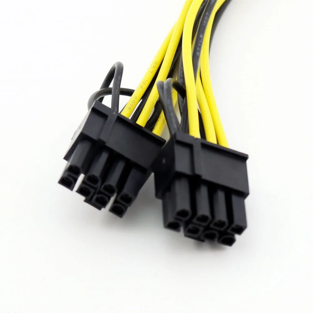 10x PCI-E 6 Pin to Dual 6+2 8 Express Power Adapter Y Splitter Connector Cable by MinerParts 20cm | Компьютеры и офис