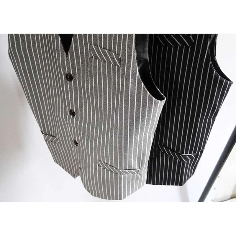 

England Style Retro Slim Suit Vest for Men Casual Business Striped Suit Vest Korean Fashion Waistcoat Man Clothing Plus Size 7XL