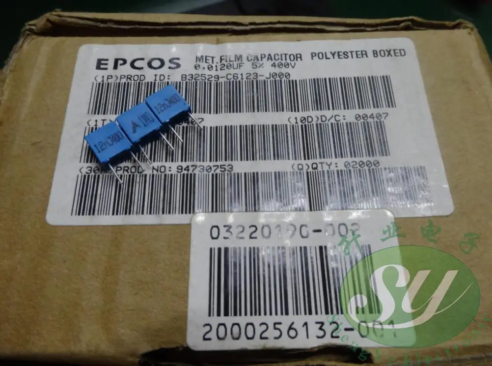 hot sale 30pcs/50PCS EPCOS 0.012uf/400v 12nf 123 new 5MM film capacitor B32529C6123J free shipping