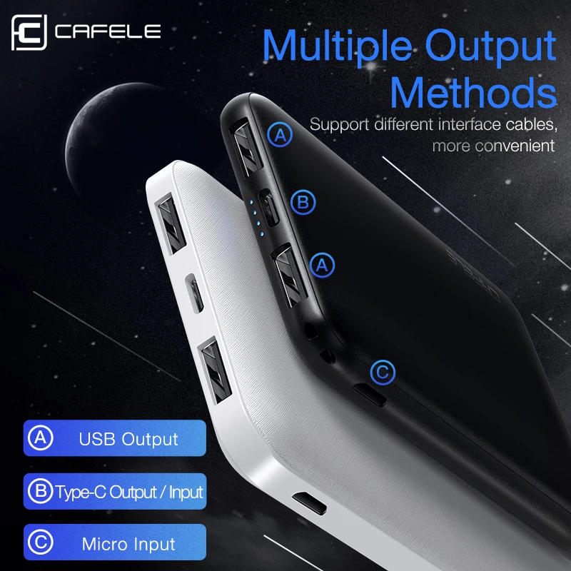 Cafele 5000 мАч портативное зарядное устройство внешний аккумулятор для iPhone Xiaomi Mi
