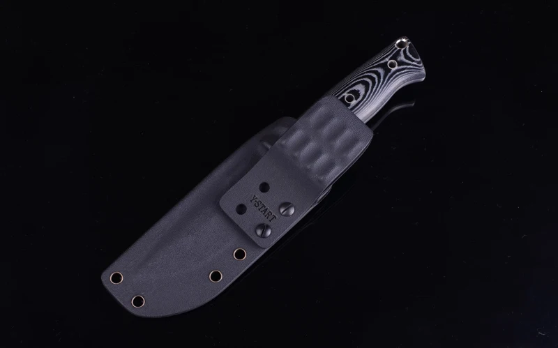 Y-START охотничий нож AUS-8A фиксированным атласным лезвием Микарта ручка с Kydex оболочка для наружного кемпинга пешего туризма рыбалки