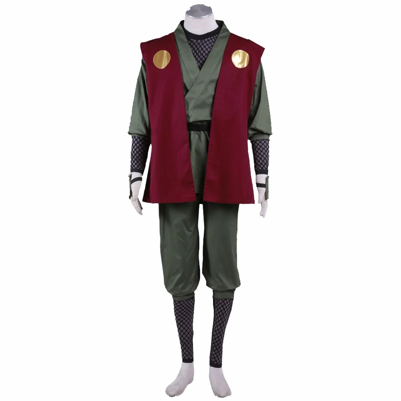Бургундия Косплей «Love Custome» Jiraiya; костюм для косплея с повязкой на голову; обувь; парик из аниме Наруто; Shippuden - Цвет: Бургундия