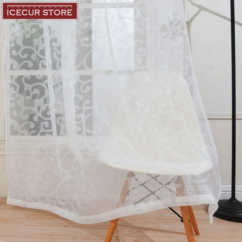 ICECUR Современные жаккардовые шторы на окна в европейском стиле с цветочным