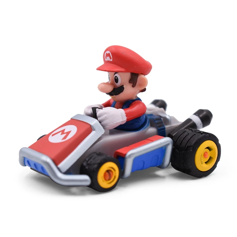 8 стилей Mario Bros Luigi Yoshi Koopa Peach Mario Kart оттягивающая машина ПВХ фигурка игрушки модельные куклы игрушка для детей подарок - Цвет: G