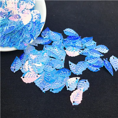 Light Blue 240 шт./упак. сверкающие Цвета 9*16 мм форма листа блестками с 2 отверстиями и пайетками Вышивание наклейка на ткань, одежная фурнитура - Цвет: Light Blue