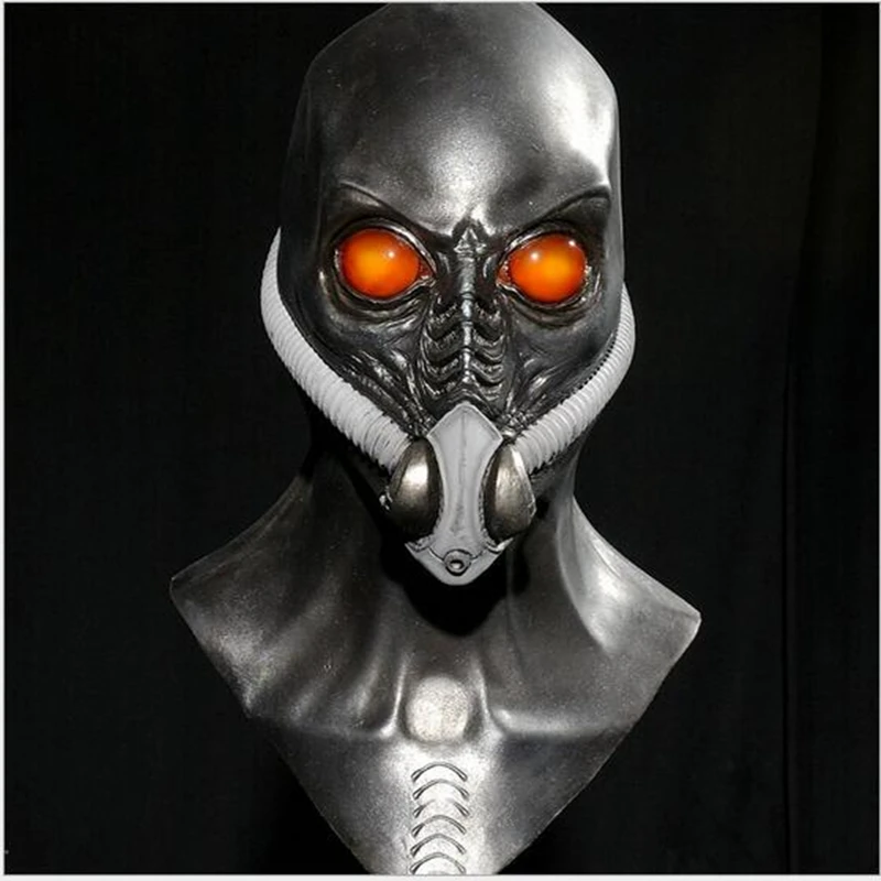 

Высококачественная латексная страшная латексная маска 100% НЛО и реквизит для косплея, Маскарадная маска для вечеринки