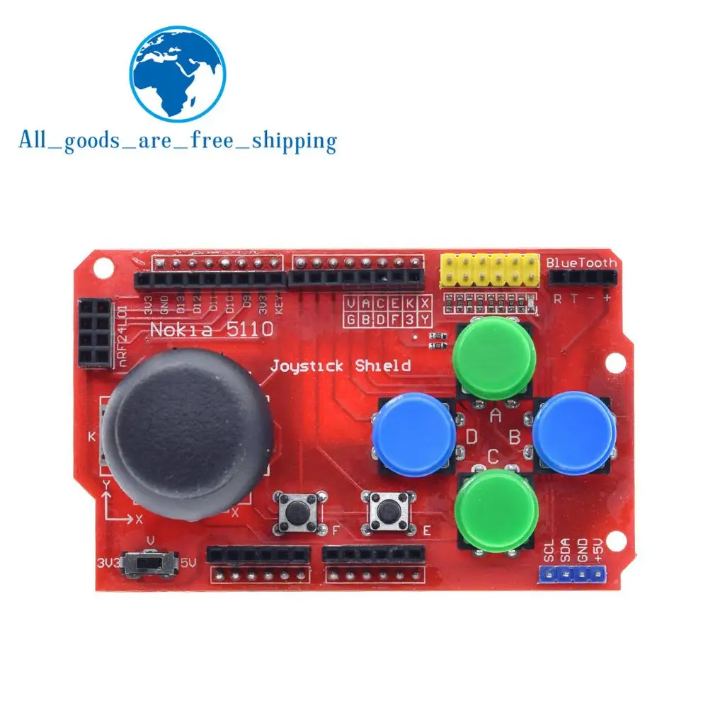 TZT щит джойстика для платы расширения Arduino с функцией аналоговой клавиатуры и