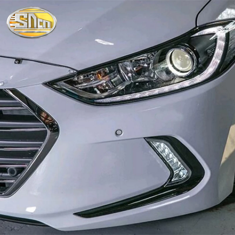 Для hyundai Elantra дневной ходовые огни светодио дный DRL Противотуманные лампы с желтым включать свет реле