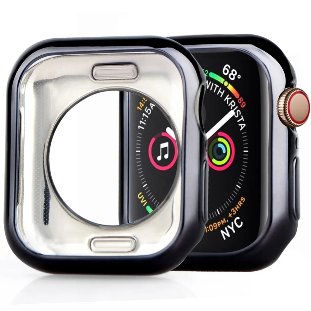 1 шт. силиконовый защитный чехол для Apple Watch Series 4 40 мм розовые золотые серебряные