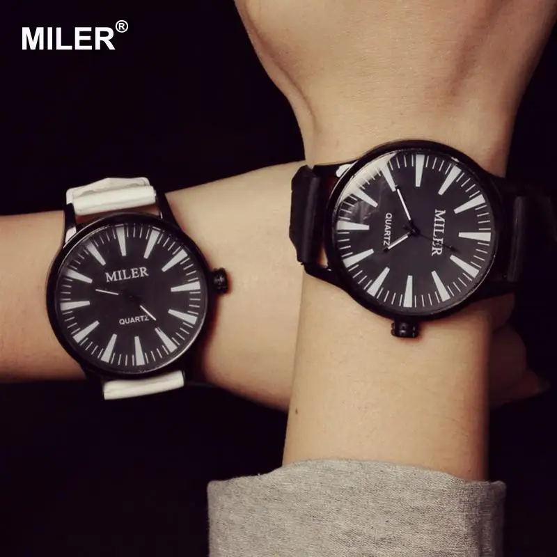 2016 новые Модные прозрачные силиконовые кварцевые часы MILER для женщин и девушек
