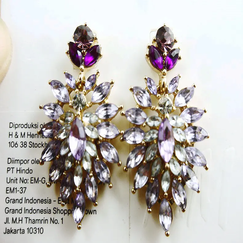 Фиолетовая благородная леди белое сочетание популярные ювелирные изделия