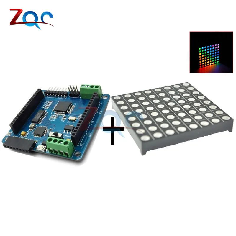 

Полноцветный Радужный цвет duino V2.0 точечная матрица RGB светодиодный драйвер щит светодиодный ная матрица RGB плата драйвера модуля 8 для Arduino AVR