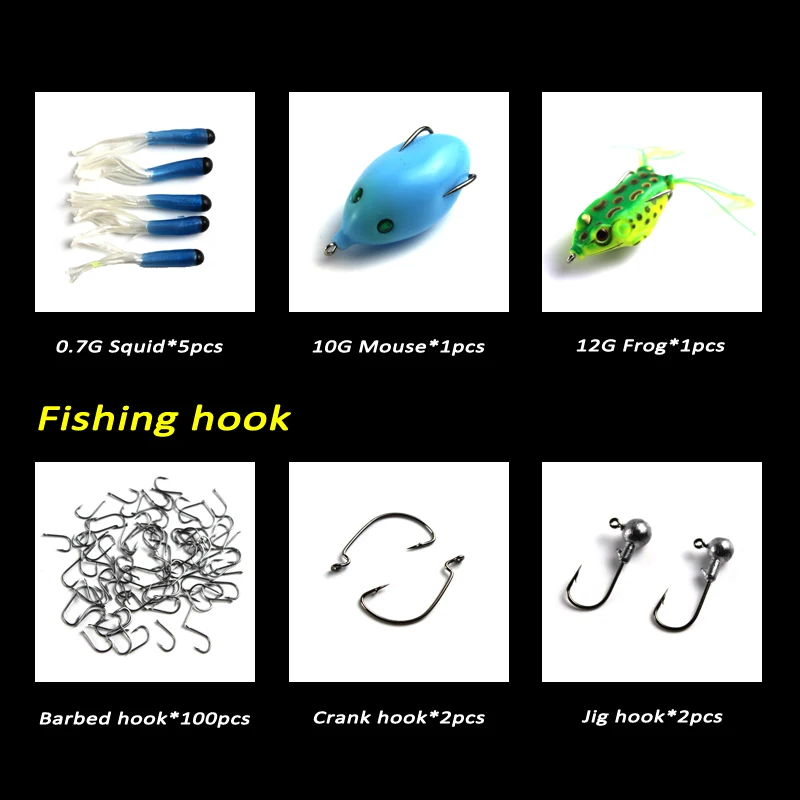 166 шт. набор рыболовных приманок смешанные Крючки ложки мягкие приманки для рыбы
