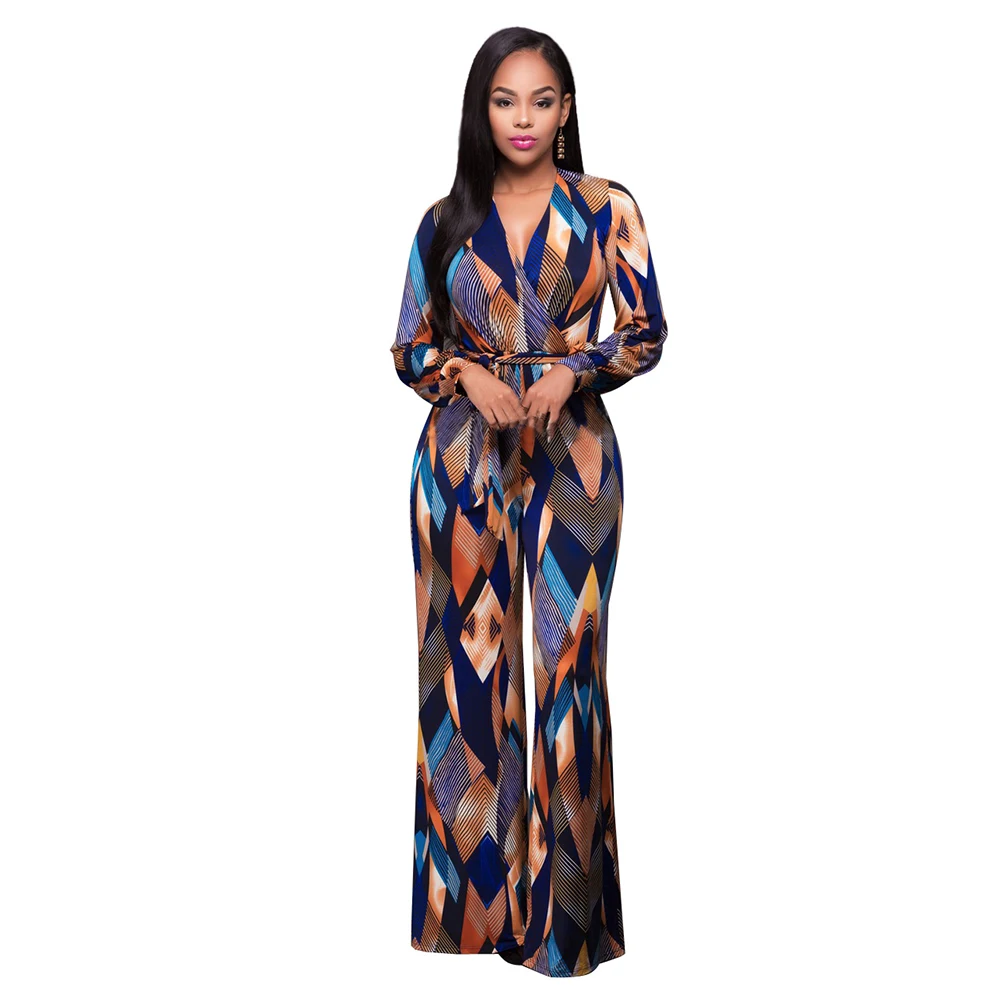 Мода случайный сексуальный печати боди женщины комбинезон Свободные Повязки с