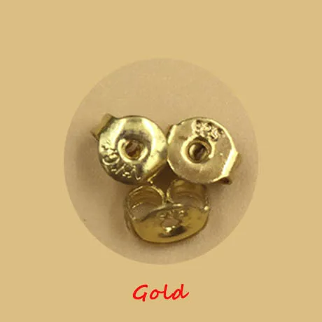 Gold 200 шт 4 мм 925 логотип цветок серьги сзади золото/серебро для изготовления ювелирных изделий Ушные Шпильки заглушка Diy фиксатор для серег фурнитура поставщика - Цвет: Gold