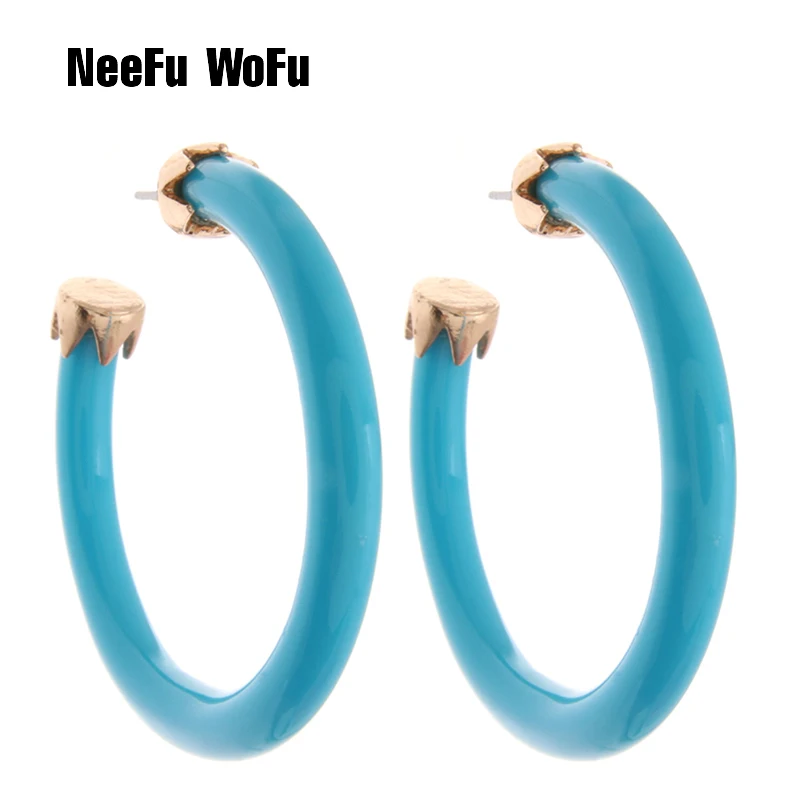 Женские серьги-кольца NeeFuWoFu полимерная серьга металлические большие серьги |