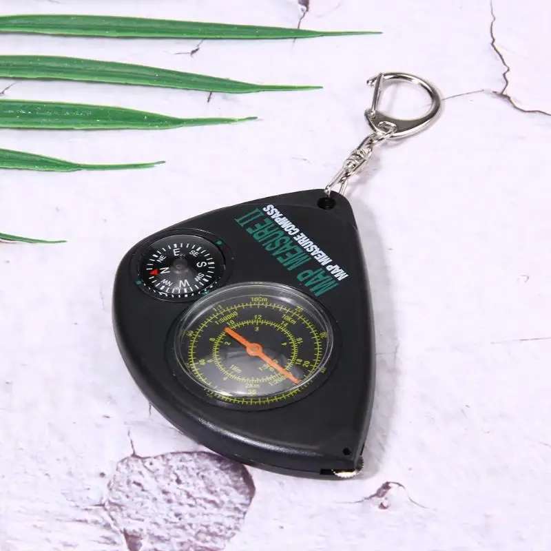 Многофункциональный 2 в 1 Компас+ карта измеритель Curvimeter брелок для наружного туризма кемпинга