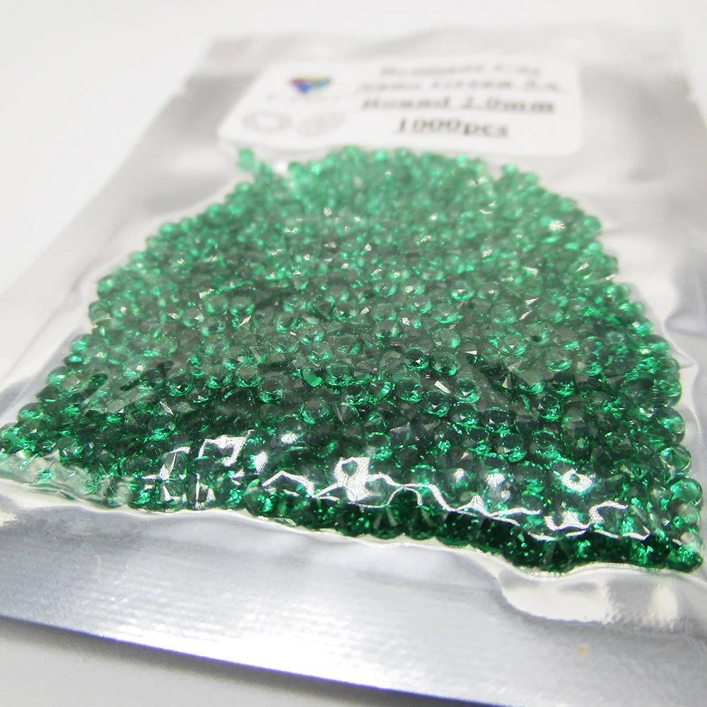 

Free Shipping 5A Quality 0.9~2.5mm Round Cut Nano Green Stone For Wax Setting 500pcs/lot Green Nano Synthetic Gems For Jewelry
