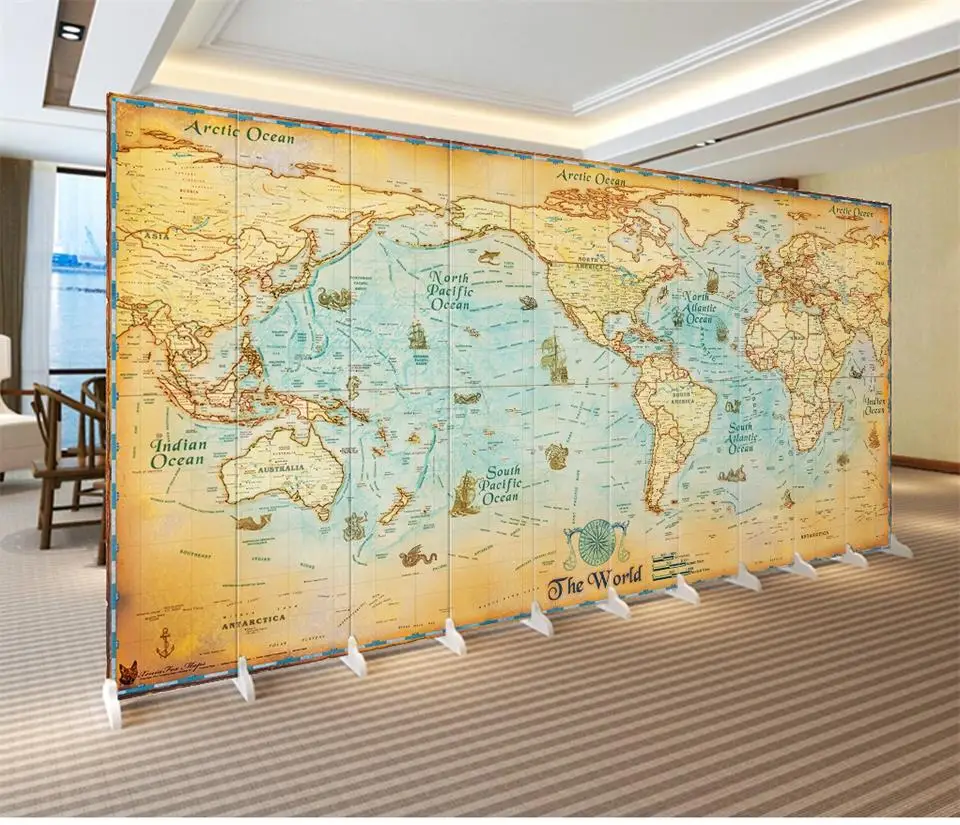 3D обои на заказ фотообои для гостиной настенная навигация Карта мира фон