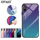 OTAO чехол из закаленного стекла для телефона для iphone XS MAX XR X 8 7 6 6s Plus Чехлы градиентный цвет мягкая задняя крышка из ТПУ для Apple 10 Coque