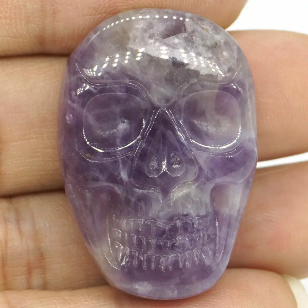 1 37 &quotаметист камень резной череп Кабина Кабошон Статуэтка шт.|Статуи и