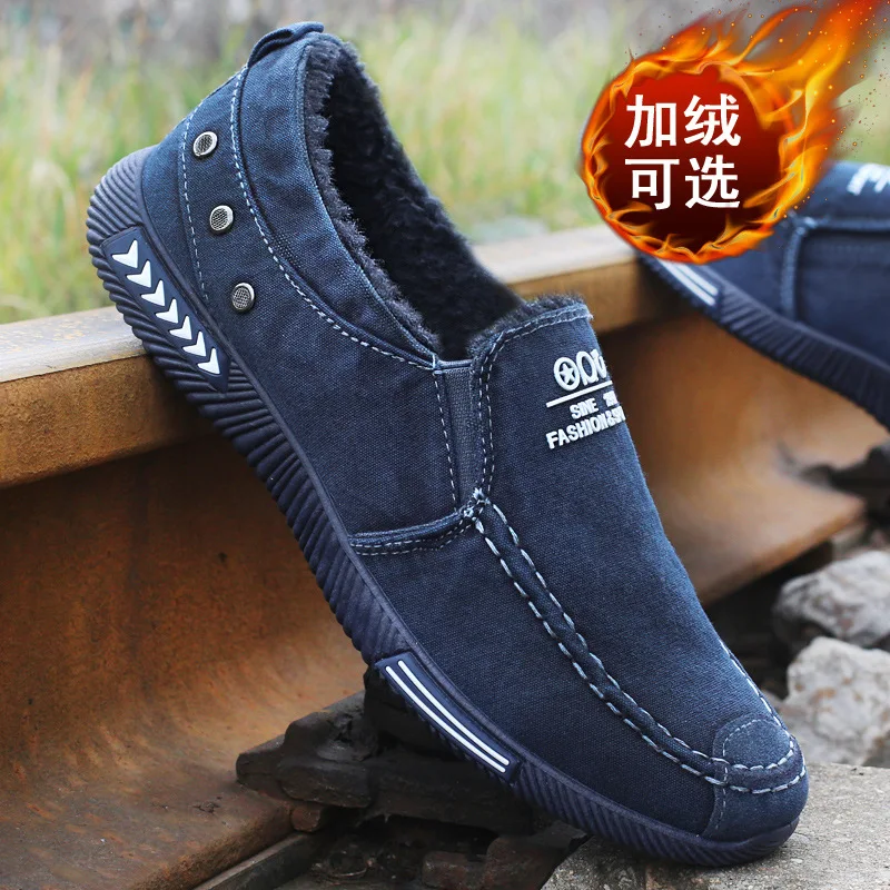 New men's canvas casual shoes outdoor high quality low cut flat one pedal breathable lazy Men Loafers | Обувь