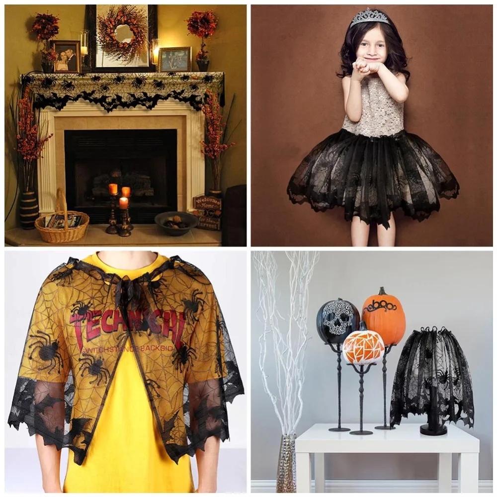 OurWarm украшение для Хэллоуина домашнего достояния кружевная лампа штора камина