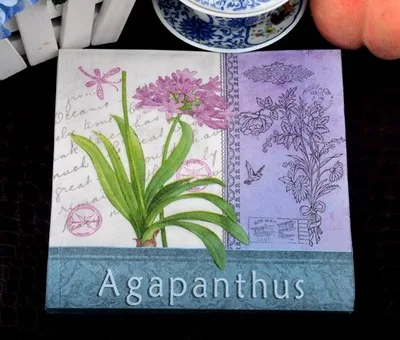 Волшебная фиолетовая серия Цветочная обставка биоразлагаемая бумажная салфетка