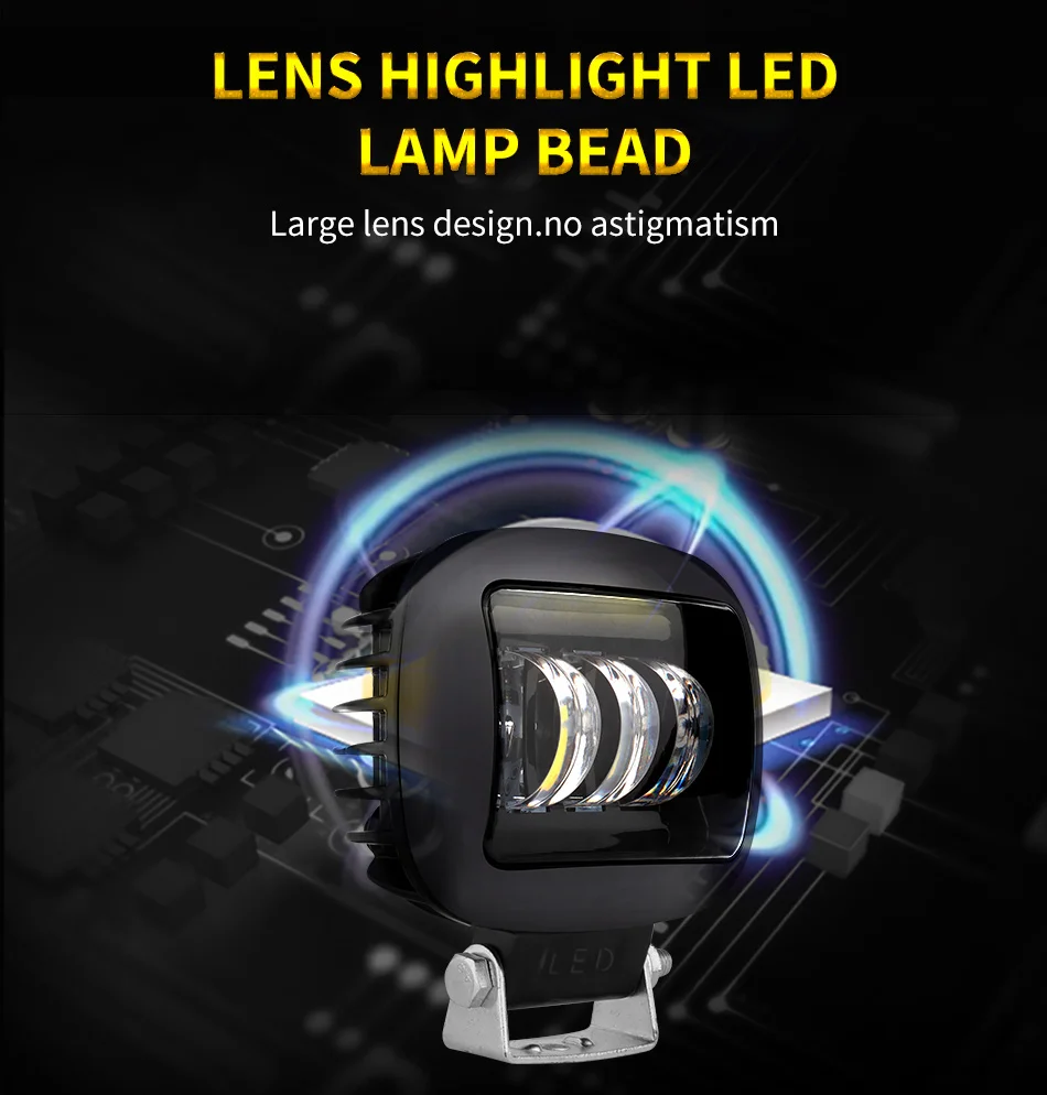 AILEO luces led para Автомобильный светодиодный рабочий светильник 12 в 24 в 30 Вт 6000 К внедорожный бар ATV yacht 4x4
