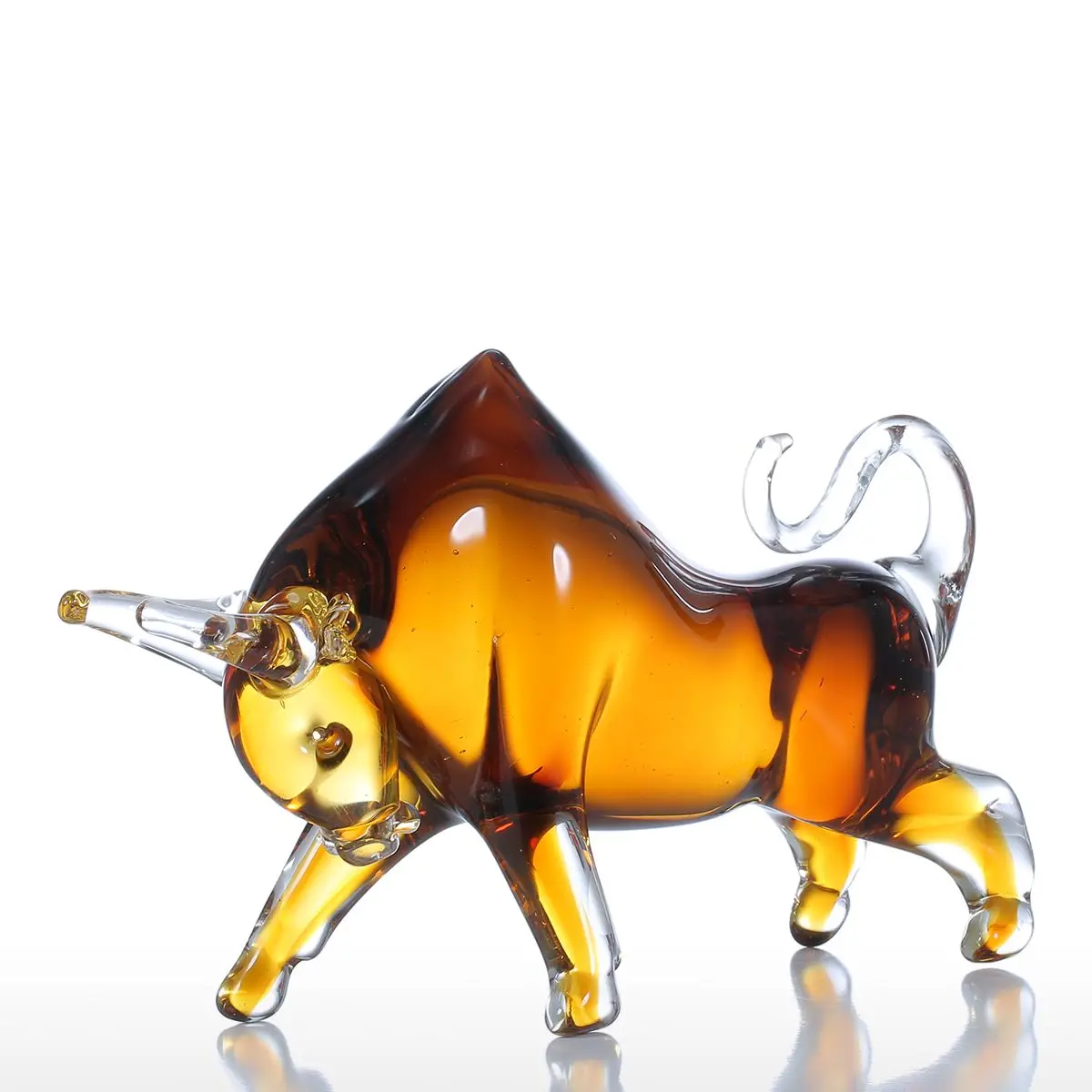 Tooarts желтые стеклянные фигурки для крупного рогатого скота домашний декор