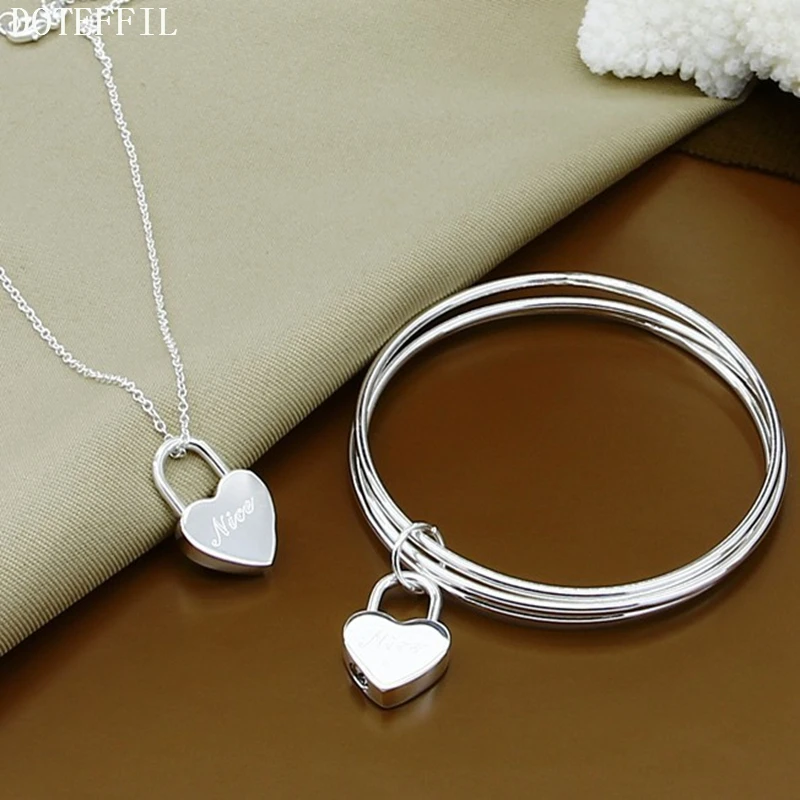

Женский браслет DOTEFFIL, подвеска в виде сердца из стерлингового серебра 925 пробы, Свадебные вечерние ювелирные изделия