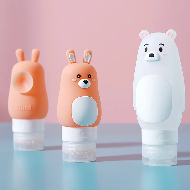 

Cartoon Cute Silicone Portable Travel Storage Bottle Organizer Shampoo Shower Gel Lotion Bottle Storage Refillable Bottle