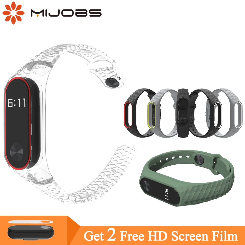 Mi jobs для Xiaomi mi Band 2 ремешок Aurora mi band 2 ремешок браслет для Xiaomi mi Band 2 Браслет Силиконовый Смарт браслет на запястье