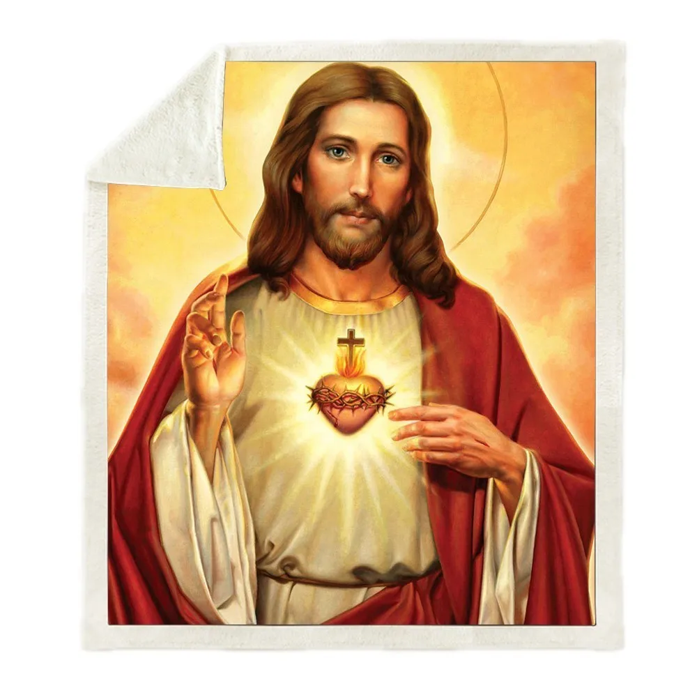 Religion Jesu 3D печать одеяло на искусственном меху диван диване Туризм пикника обратно в школу одеяло покрывало постельные принадлежности пледы флис взрослых одеяло - Цвет: Multi