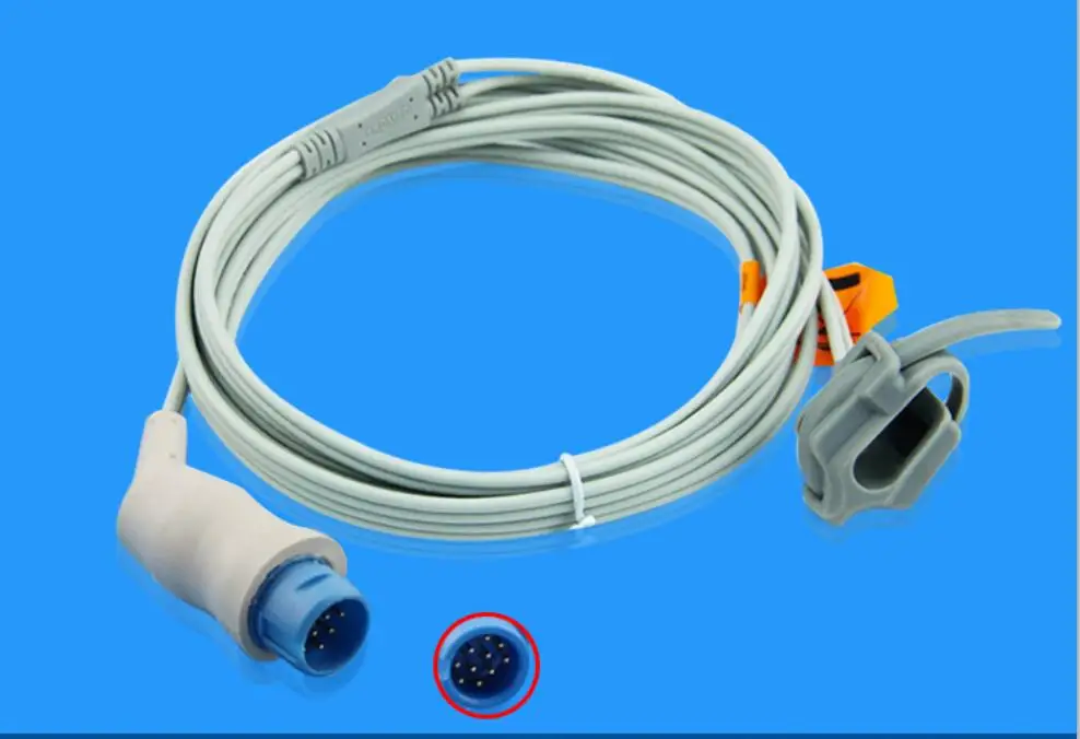 TL-101S Nihon Kohden BSM-1101 2101 3101 7100 7200 8200 Adult pediatric soft tip SpO2 Pediatric Finger Clip neonate wrap spo2 9ft |