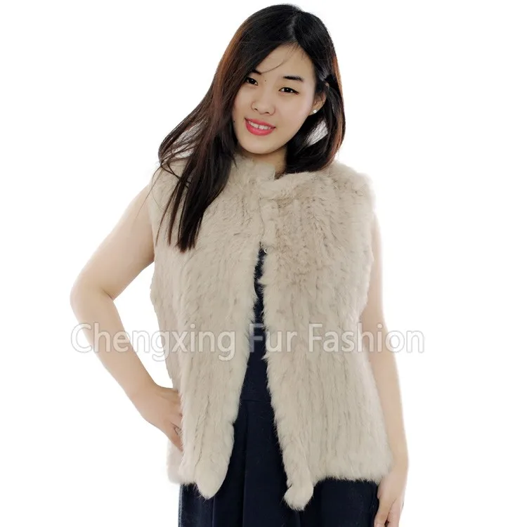 Женская зимняя вязаная жилетка из натурального кроличьего меха|vest waistcoat|fur