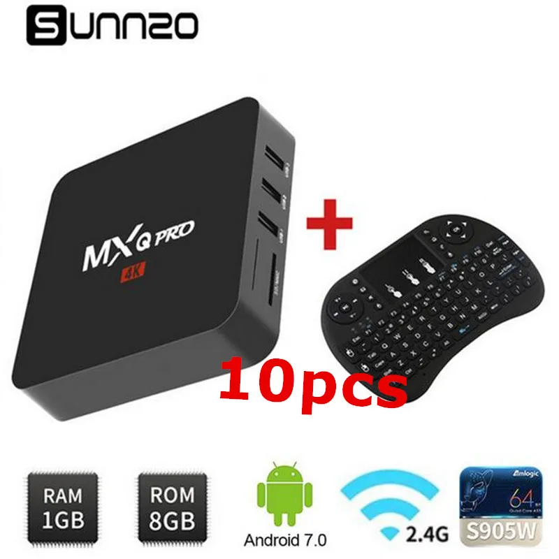 10 шт. 2018 Новый Smart ТВ Box Android 7 1 BOX Amlogic S905W 4 ядра 2 ГГц Wi Fi Media Player Декодер каналов