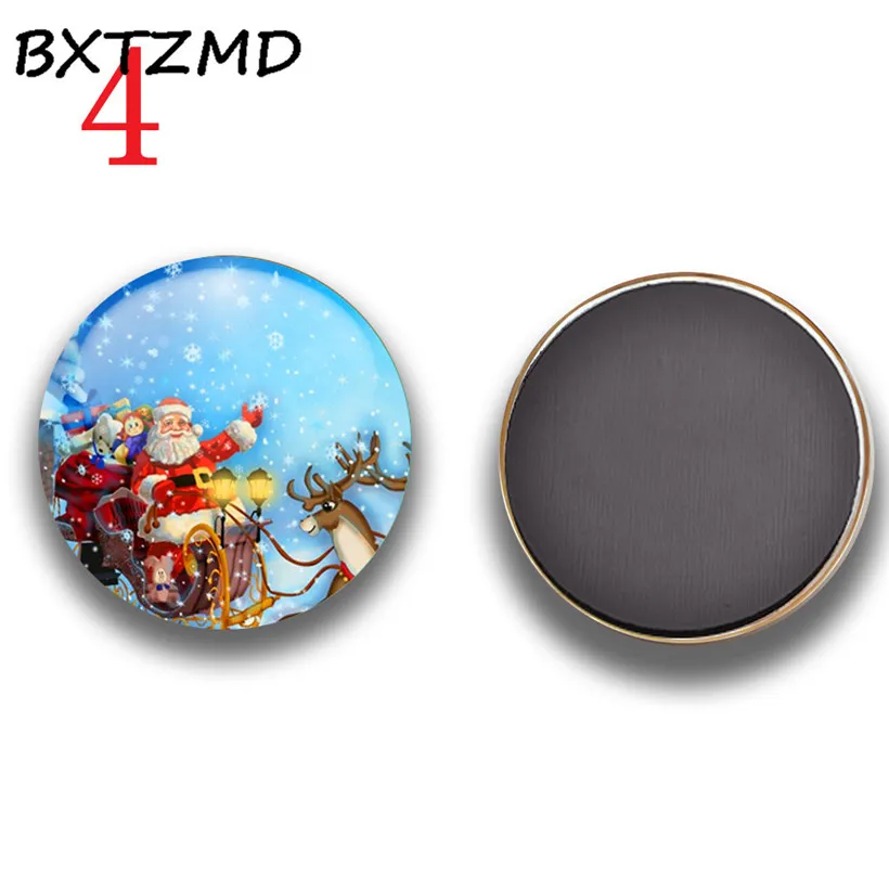 5Pcs Glass Cabochon Magnetic Refrigerator Stickers Note Fridge Sticker 30 MM Magnet Decor Souvenir | Дом и сад
