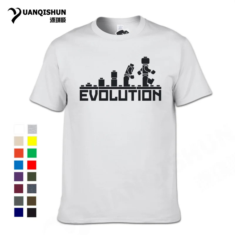 Футболка LEGO Robot EVOLUTION мужская с коротким рукавом хлопок смешной принт Шелдон