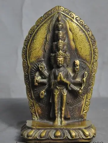 zhmui88002841342++old Tibet Buddhist Bronze Pray 1000 Arms Avalokitesvara Kwan-yin buddha Statue | Дом и сад