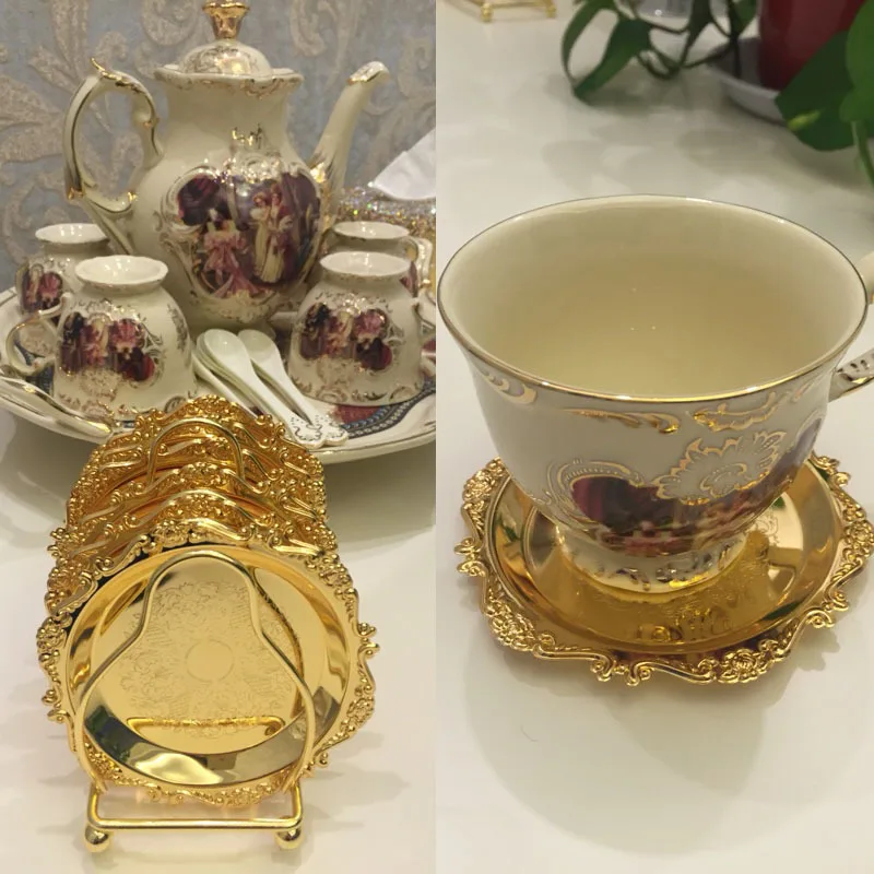 Изысканный Набор подносов для торта цвет под золото и серебро 6 в 1|tray set|cake pancake tray |