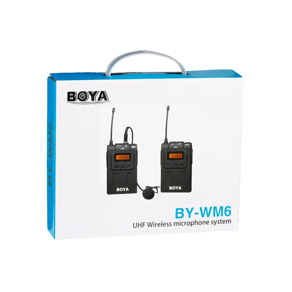 BOYA BY WM6 UHF Беспроводная микрофонная система всенаправленный петличный микрофон