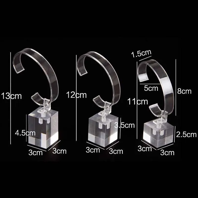 

Acrylic Double Layers 16 Stand Jewelry Watch Shown Storage Plane Elastic Ring Display Shelf Holder