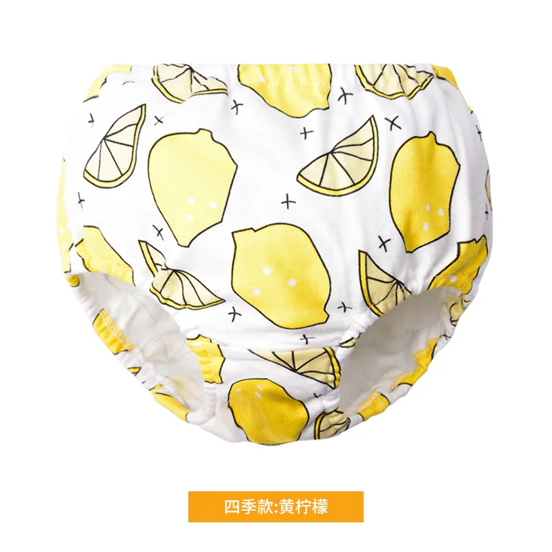 0-7 Years Toddler Baby Girls Boys Underwears Infants Cotton Training Pants Reusable Nappy Washable Diapers Cartoon Bread Panties - Цвет: 18