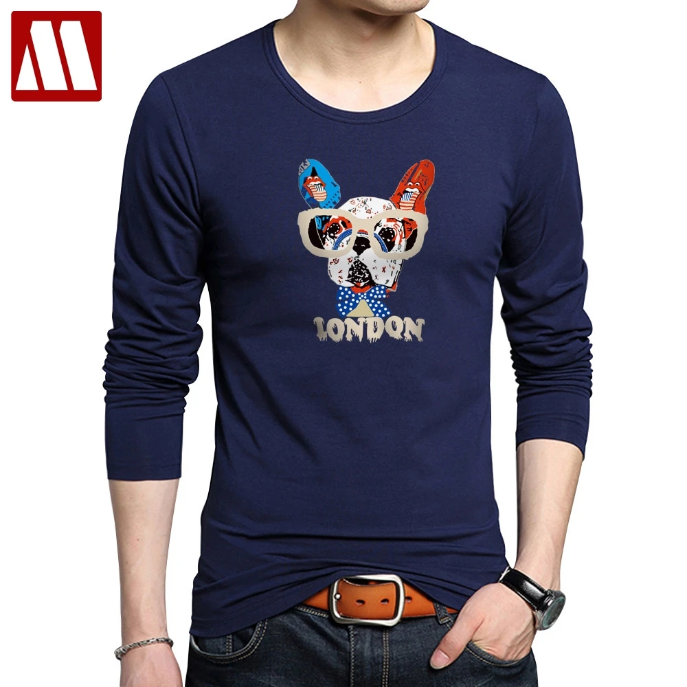 Новый 2021 Летняя мода французский Бульдог Дизайн футболка с длинным рукавом для