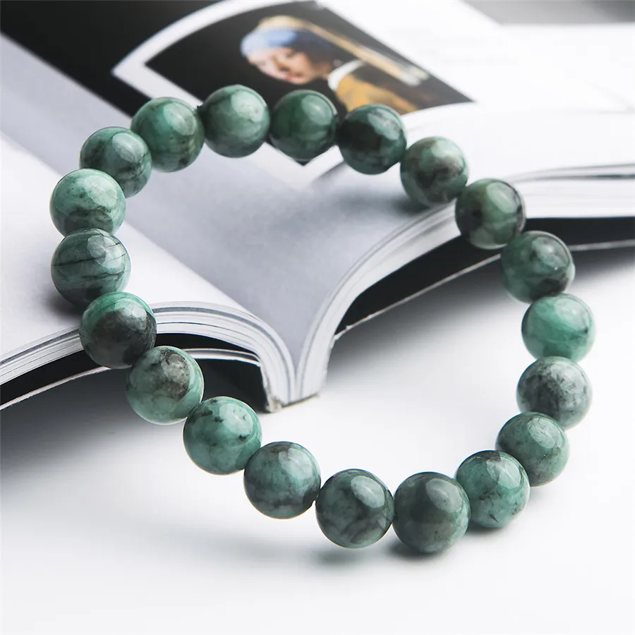 Женские браслеты с натуральным изумрудом тянущийся браслет из 9 мм кристаллов