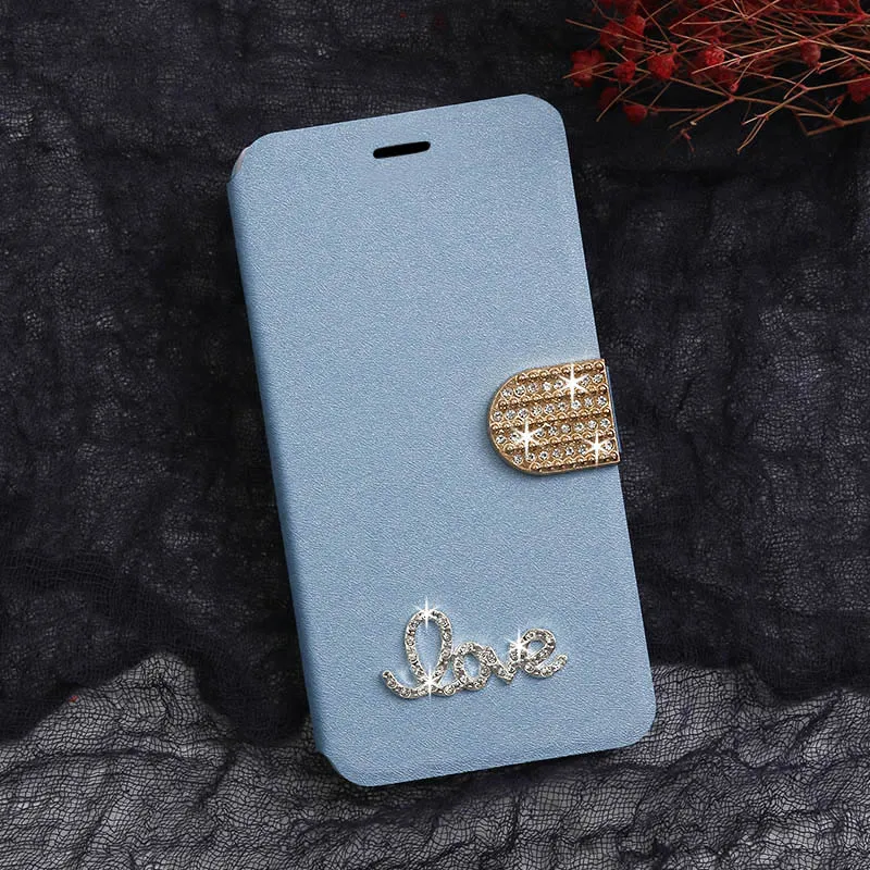 Blue D Love Для Apple iPhone 4, 4S, 5, 5S, SE, 6, 6 S, 7, 8 Plus, 6 P, 7 P, 8 P Plus, роскошный чехол-книжка из искусственной кожи, чехол-кошелек, мягкий чехол, подставка, Fundas - Цвет: Blue D Love