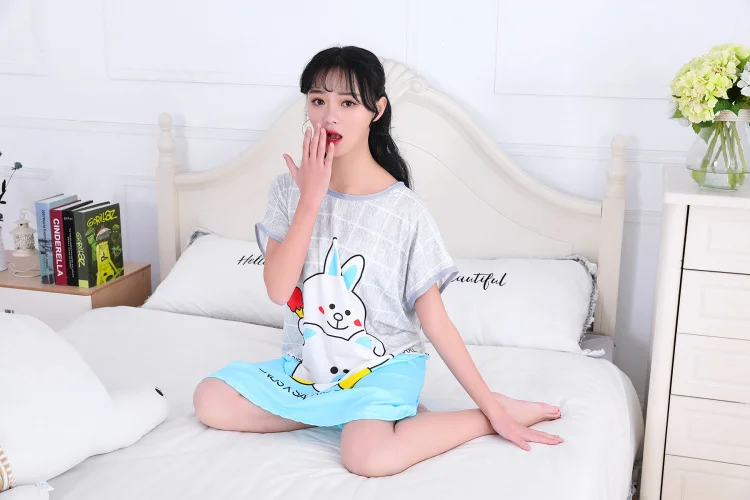Новинка WAVMIT Летняя женская длинная Пижама домашняя ночная рубашка Женская Повседневная Свободная короткая ночная рубашка женская ночная рубашка